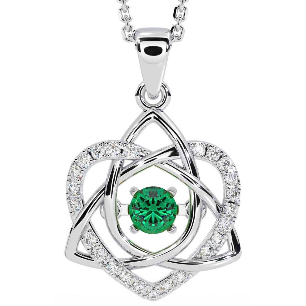 Silver Celtic Knot Birth Stone Necklace - Women