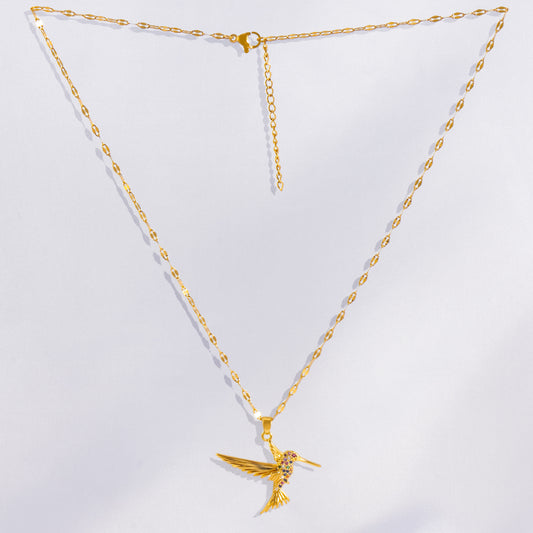 Vivid Hummingbird Stainless Steel Necklace - Women