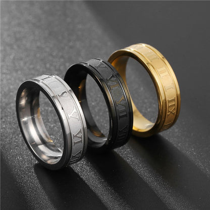 Roman Numeral Ring Stainless Steel Ring - Men & Women